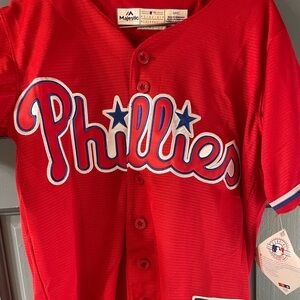 Majestic MLB Phillies size small in big kids Schmidt Jersey